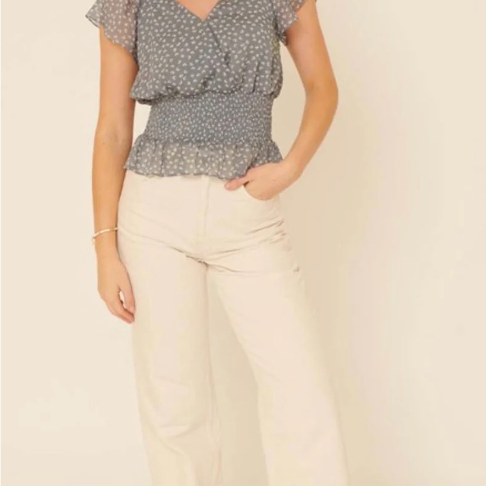 Darling Blue Polka Dot Blouse